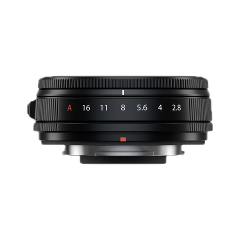 Fujifilm XF23mm f/2.8 pancake tipped in black and silver