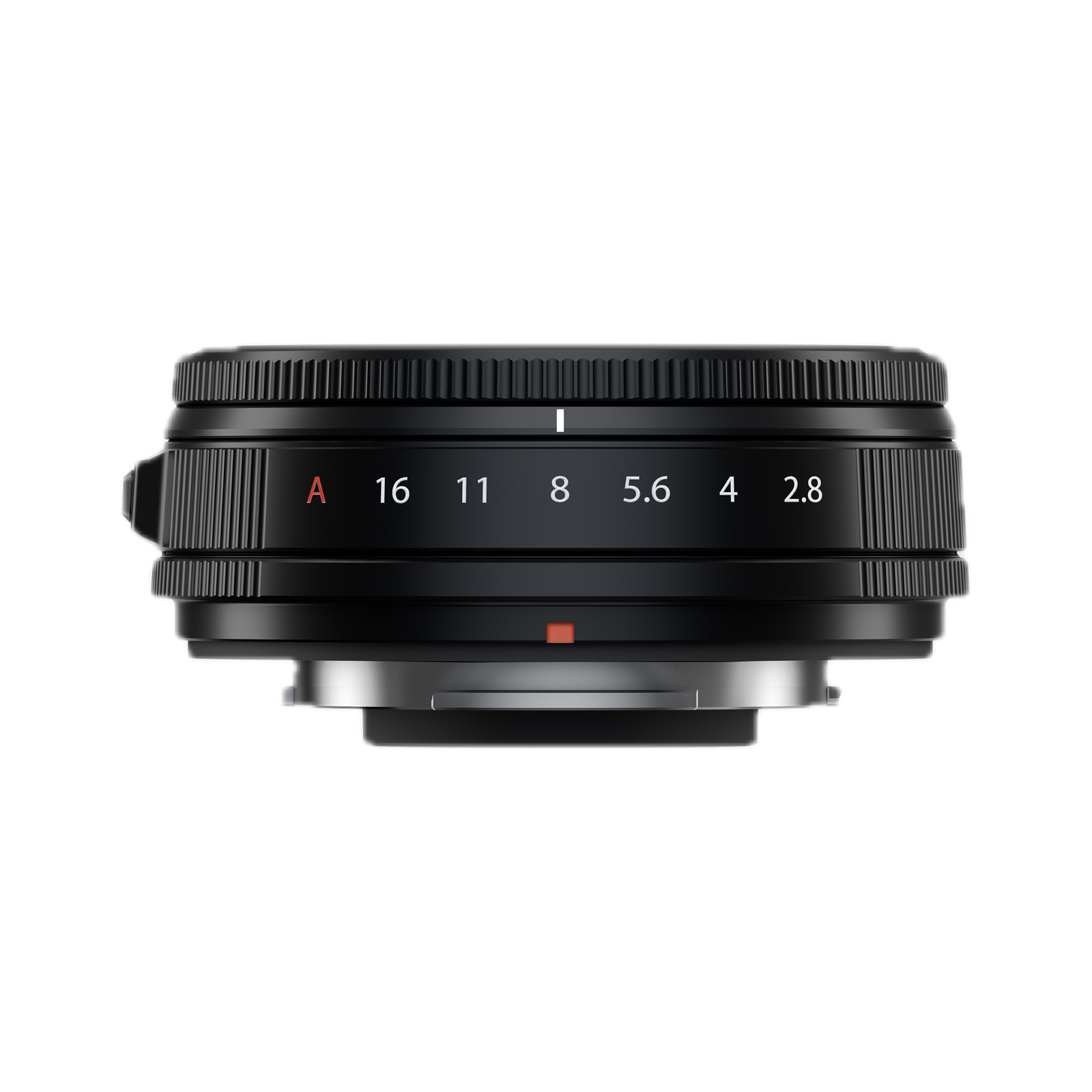 Fujifilm XF23mm f/2.8 pancake tipped in black and silver